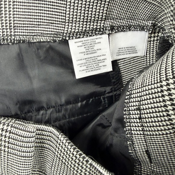 Jones New York Signature Plaid Dress Pants Womens 6 Black White Stretch Straight - Picture 10 of 13
